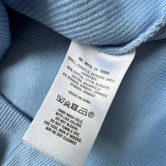 Anthropologie Sky Icy blue Ribbed Cut out Long Sleeve Medium - Picture 7 of 7